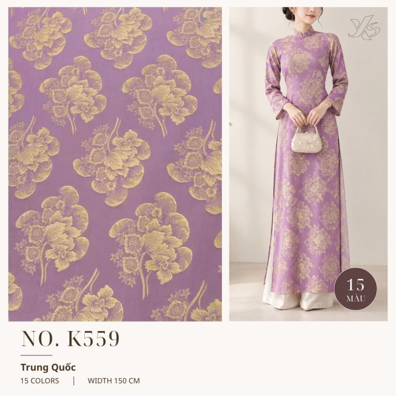 Vải Lụa Gấm Hoa Phù Dung K559