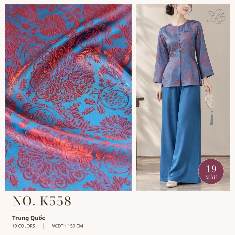 Vải Lụa Gấm Bách Hoa K558