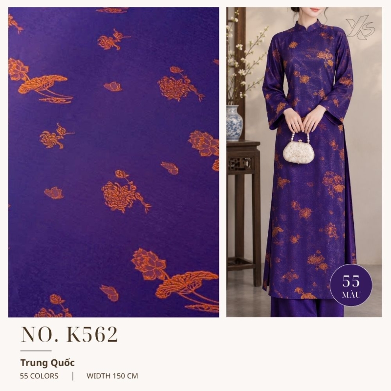 Vải Lụa Gấm Sen Hồ Điệp K562