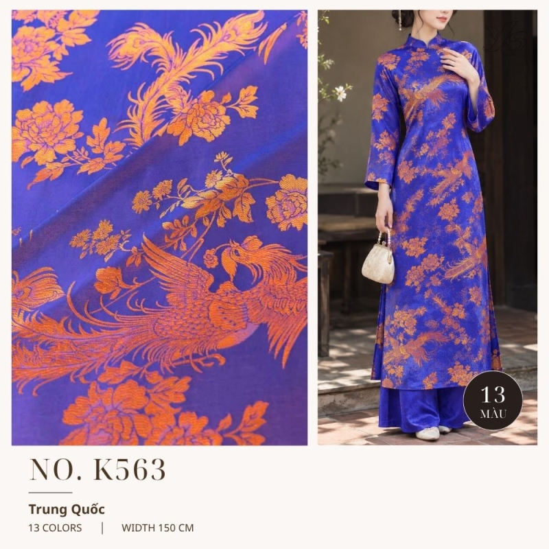 Vải Lụa Gấm Bách Phụng K563