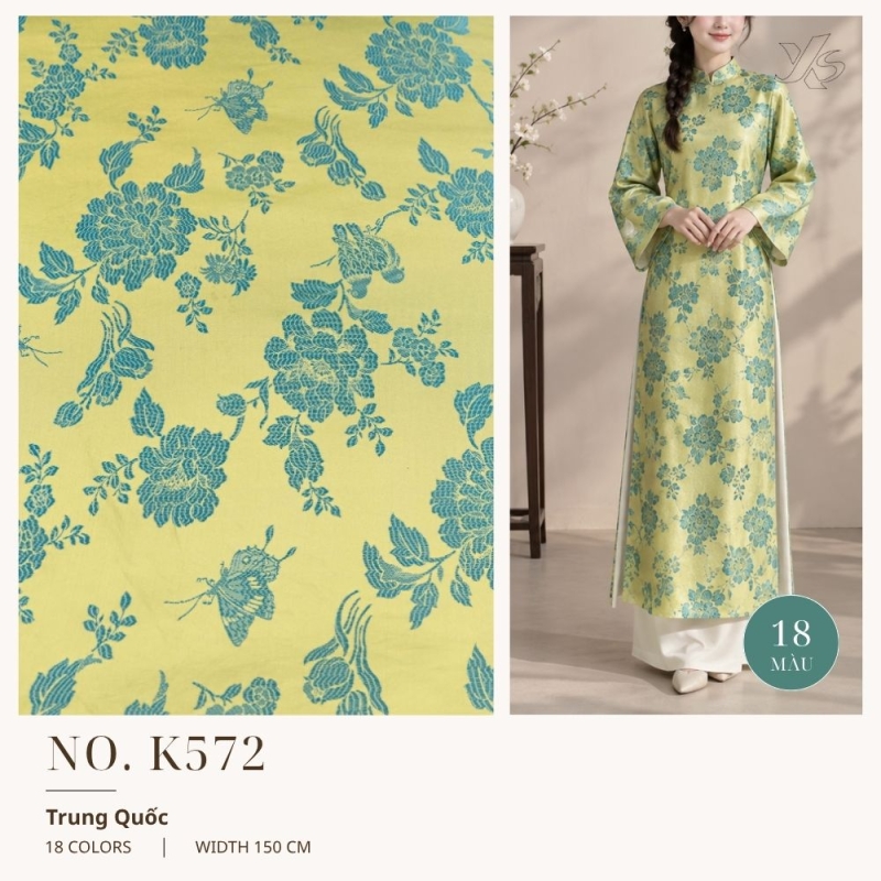 Vải Lụa Gấm Bướm Hoa K572