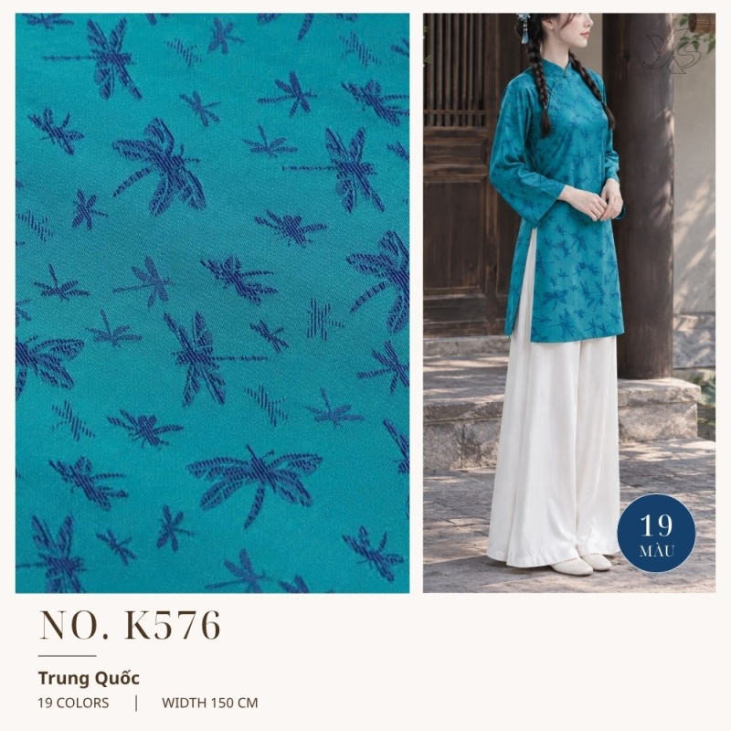 Vải Lụa Gấm Chuồn Chuồn K576