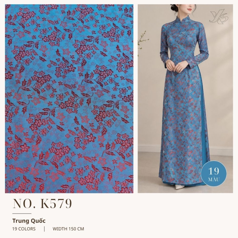Vải Lụa Gấm Hoa Mai K579