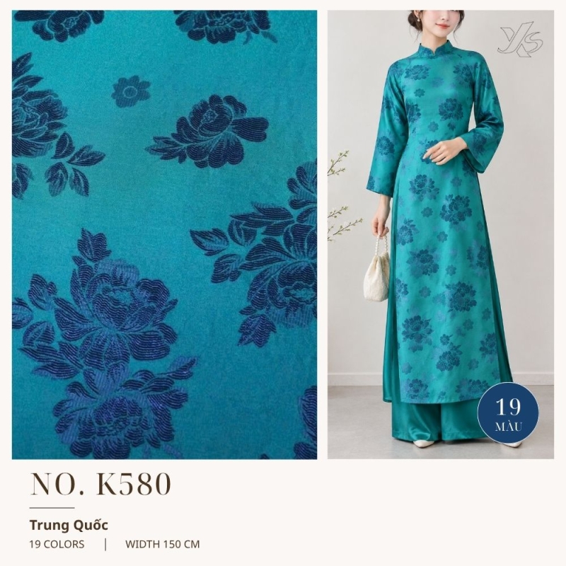 Vải Lụa Gấm Hoa Mẫu Đơn K580