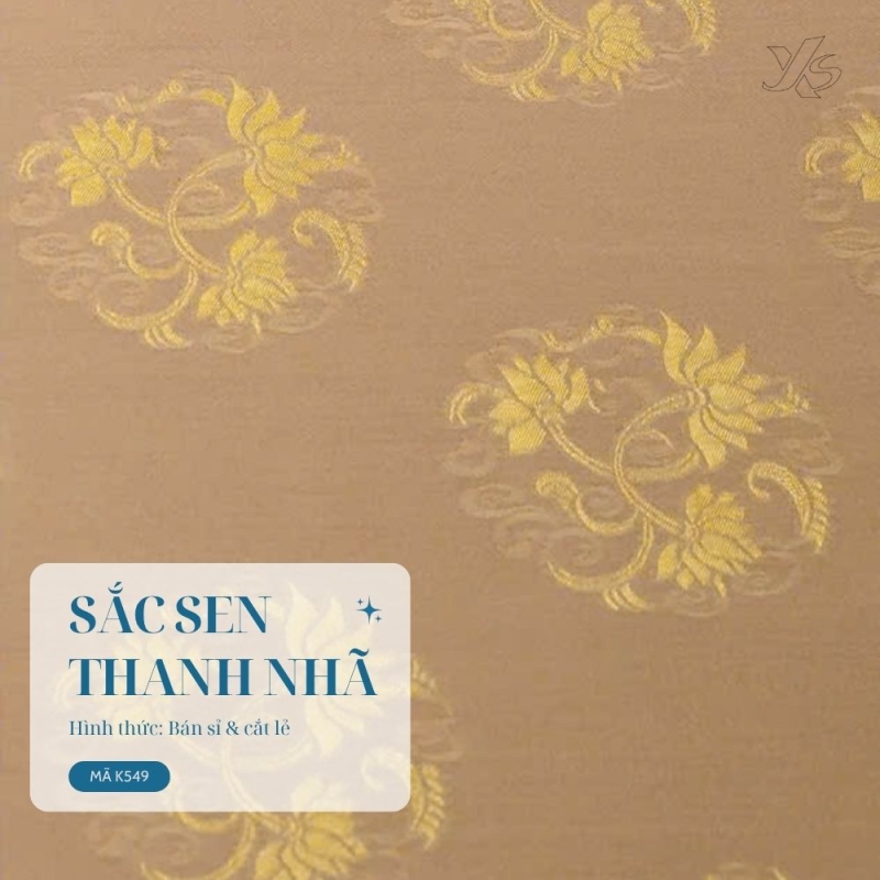 K549 - Lụa Gấm Sen Tròn (Thọ Sen)